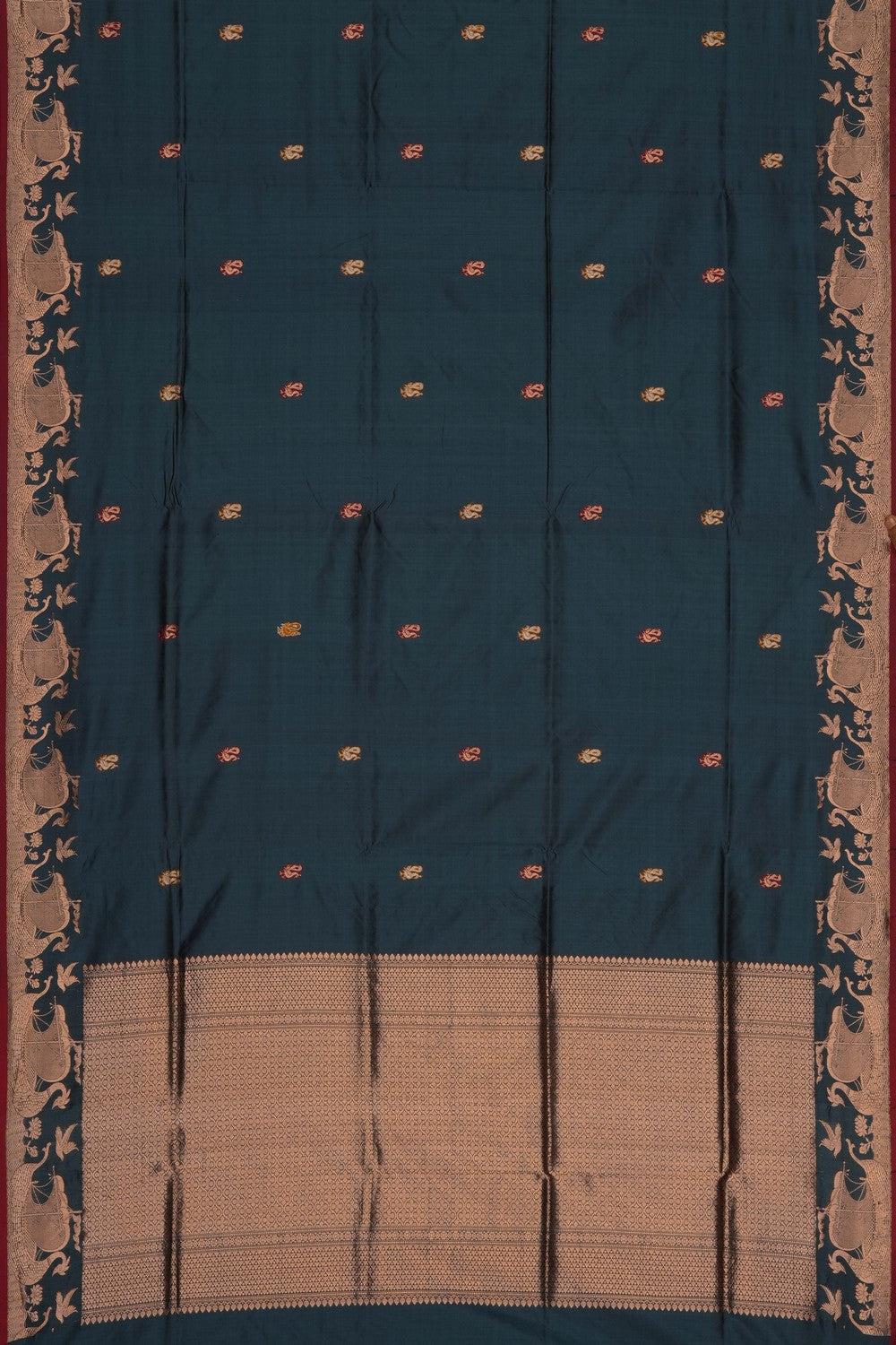 Image of Blue Banarasi Silk Saree