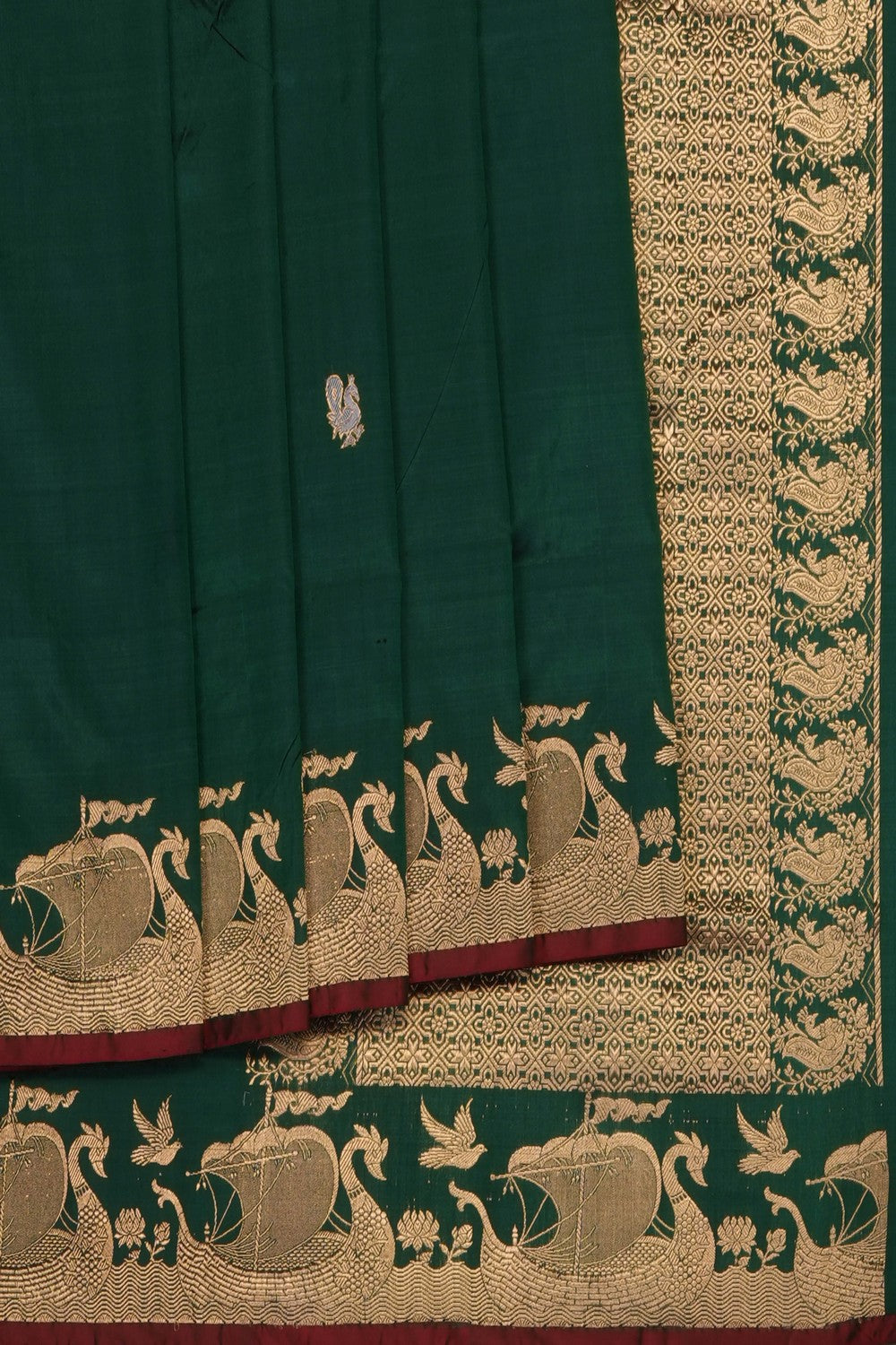 Image of Green Banarasi Silk Saree