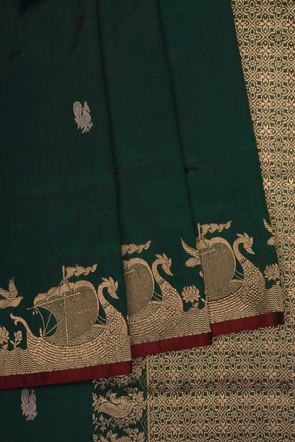 Image of Green Banarasi Silk Saree