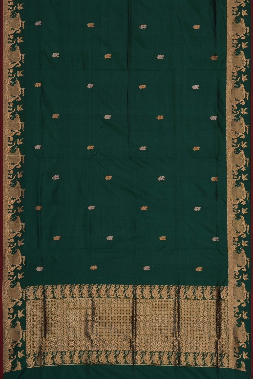Image of Green Banarasi Silk Saree