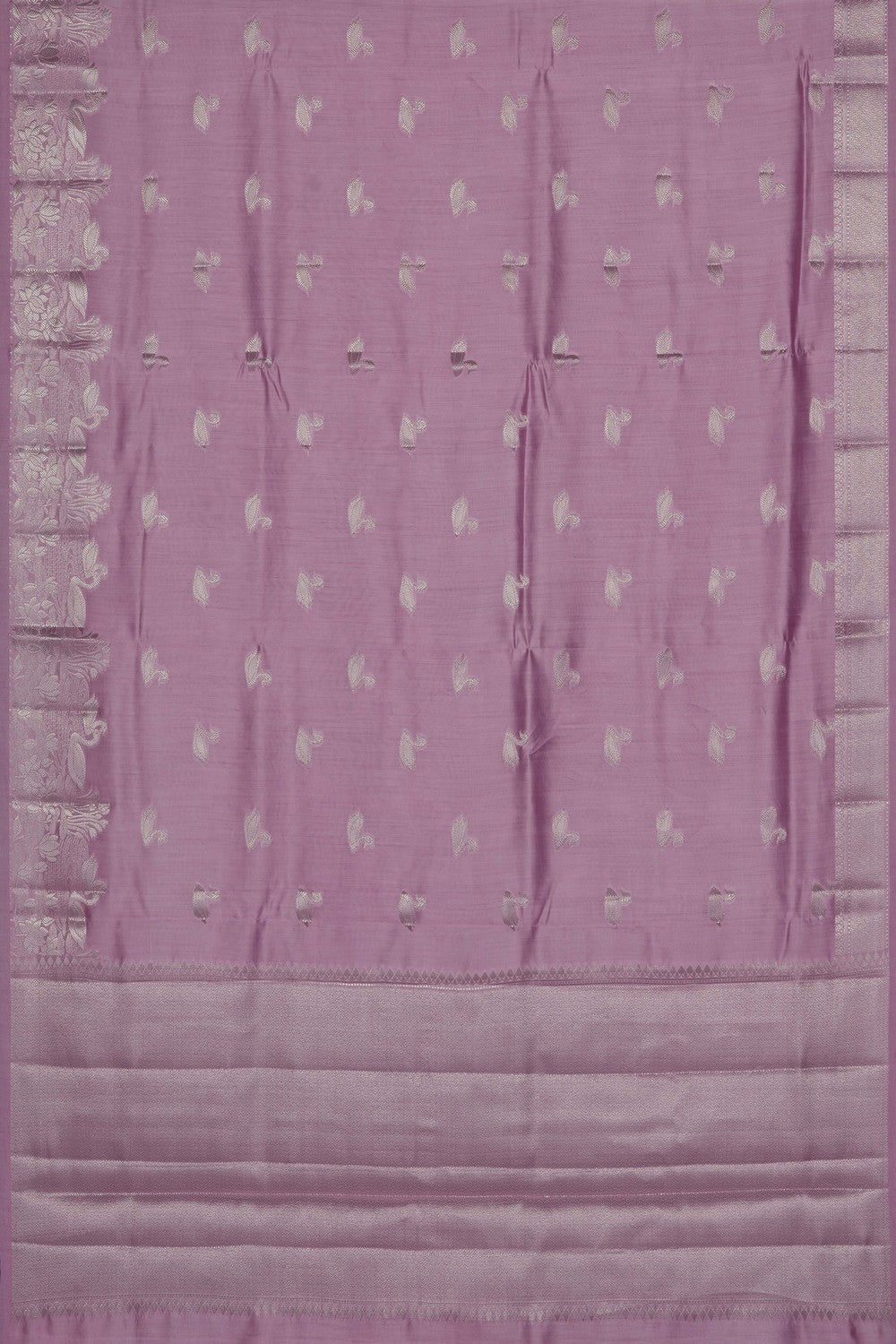 Image of Lavender-Pink Banarasi Chiniya Silk Saree