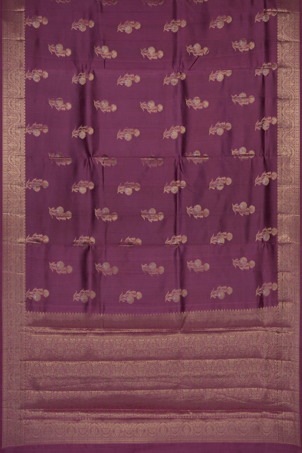 Image of Mauve Pink Banarasi Chiniya Silk Saree