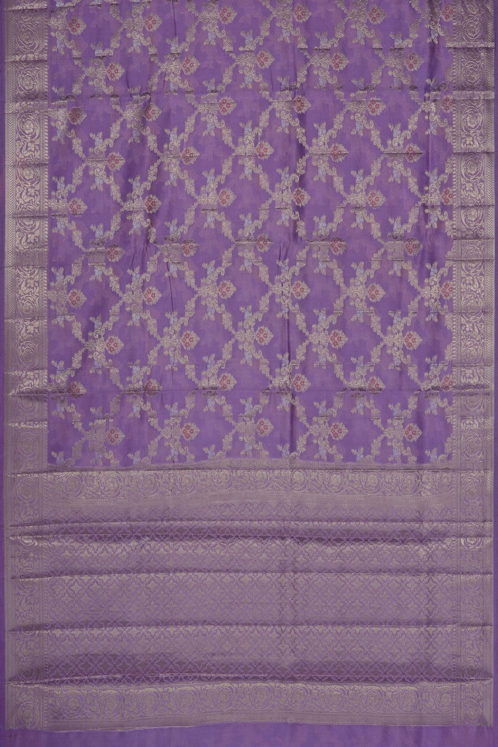 Image of Mauve Banarasi Chiniya Silk Saree