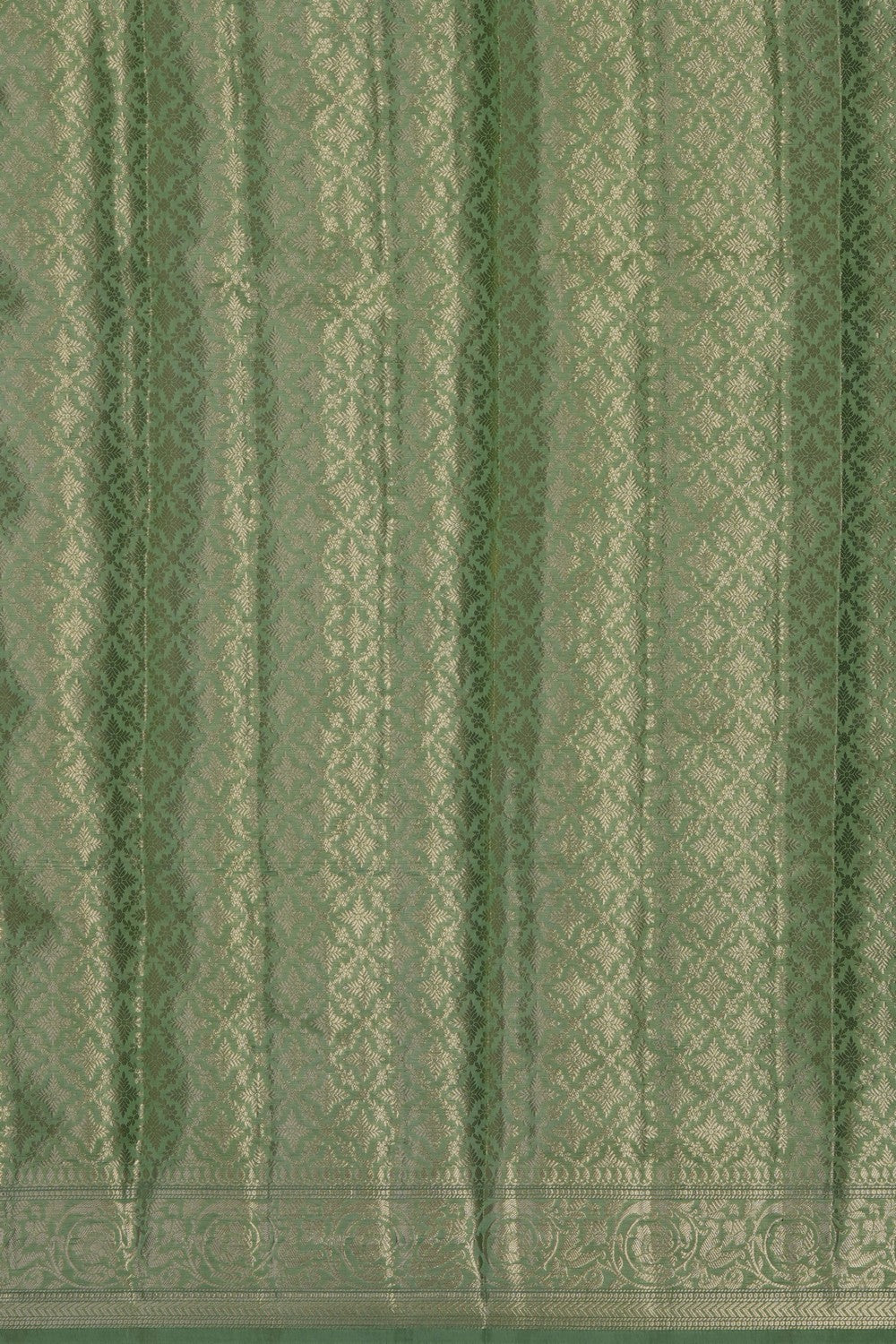 Image of Sage-Green Banarasi Chiniya Silk Saree