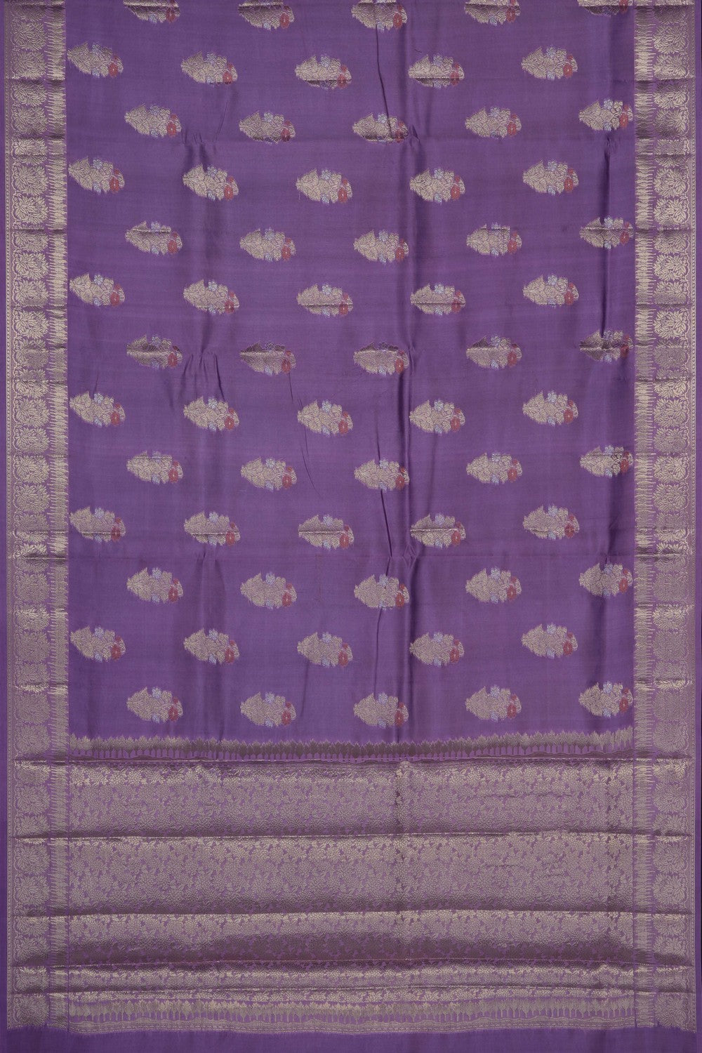 Image of Mauve Purple Banarasi Chiniya Silk Saree