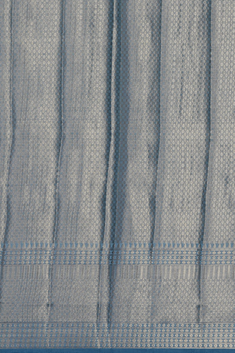 Image of Smoky Blue Banarasi Chiniya Silk Saree
