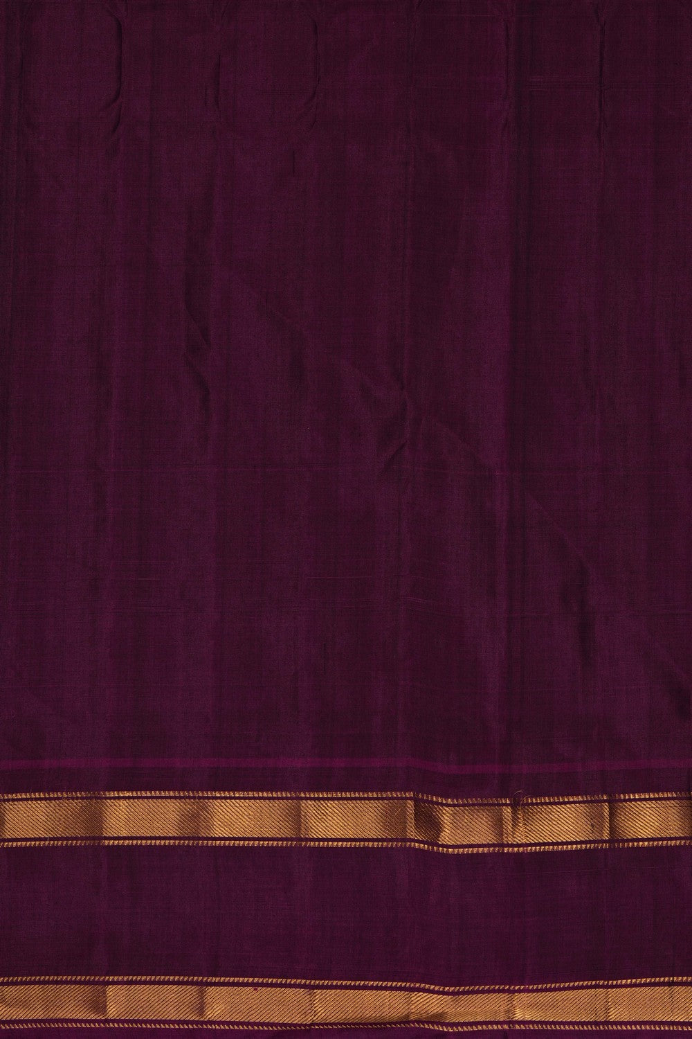 Image of Blue Gadwal Silk-Cotton Saree