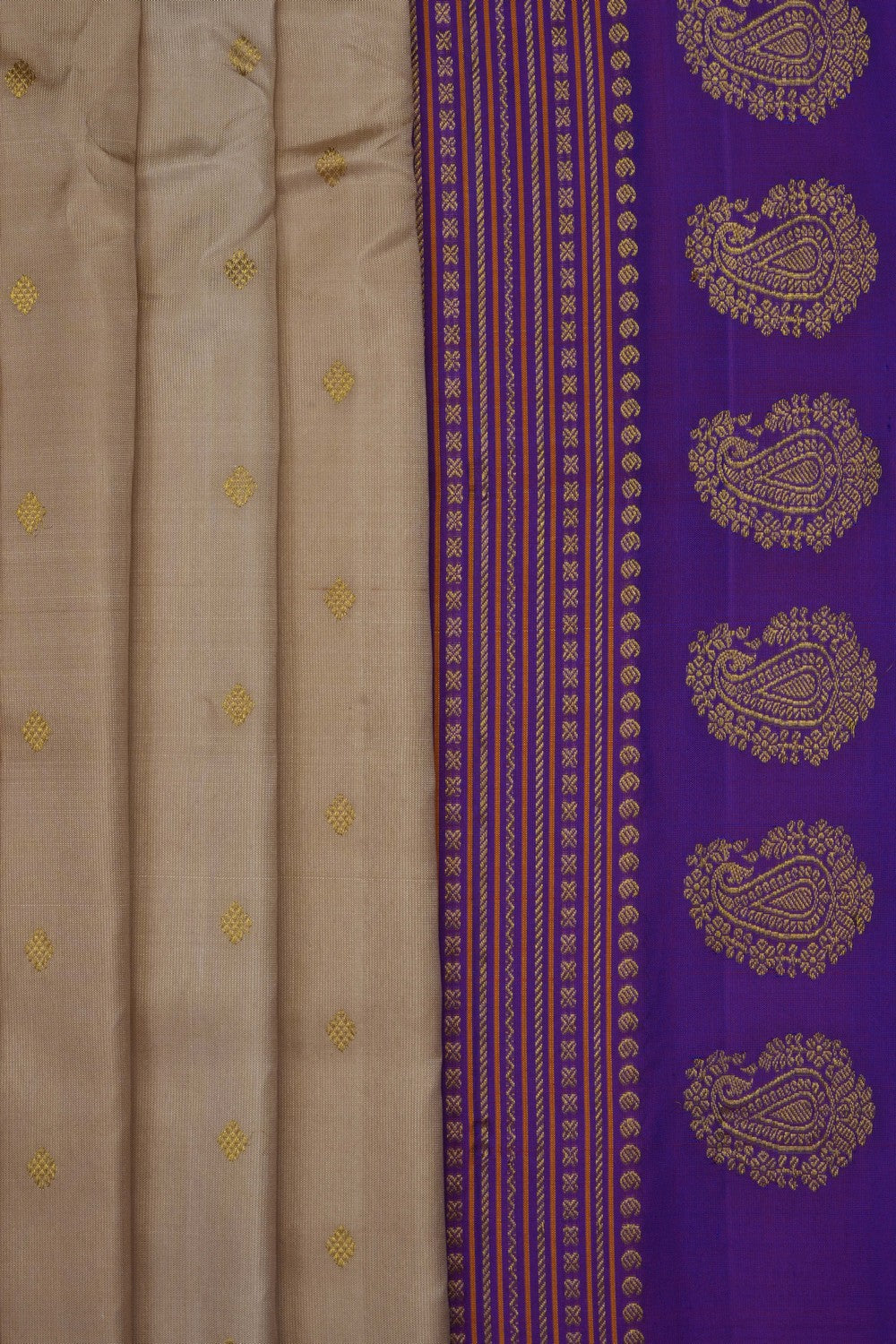 Image of A Classy Beige Gadwal Silk Saree