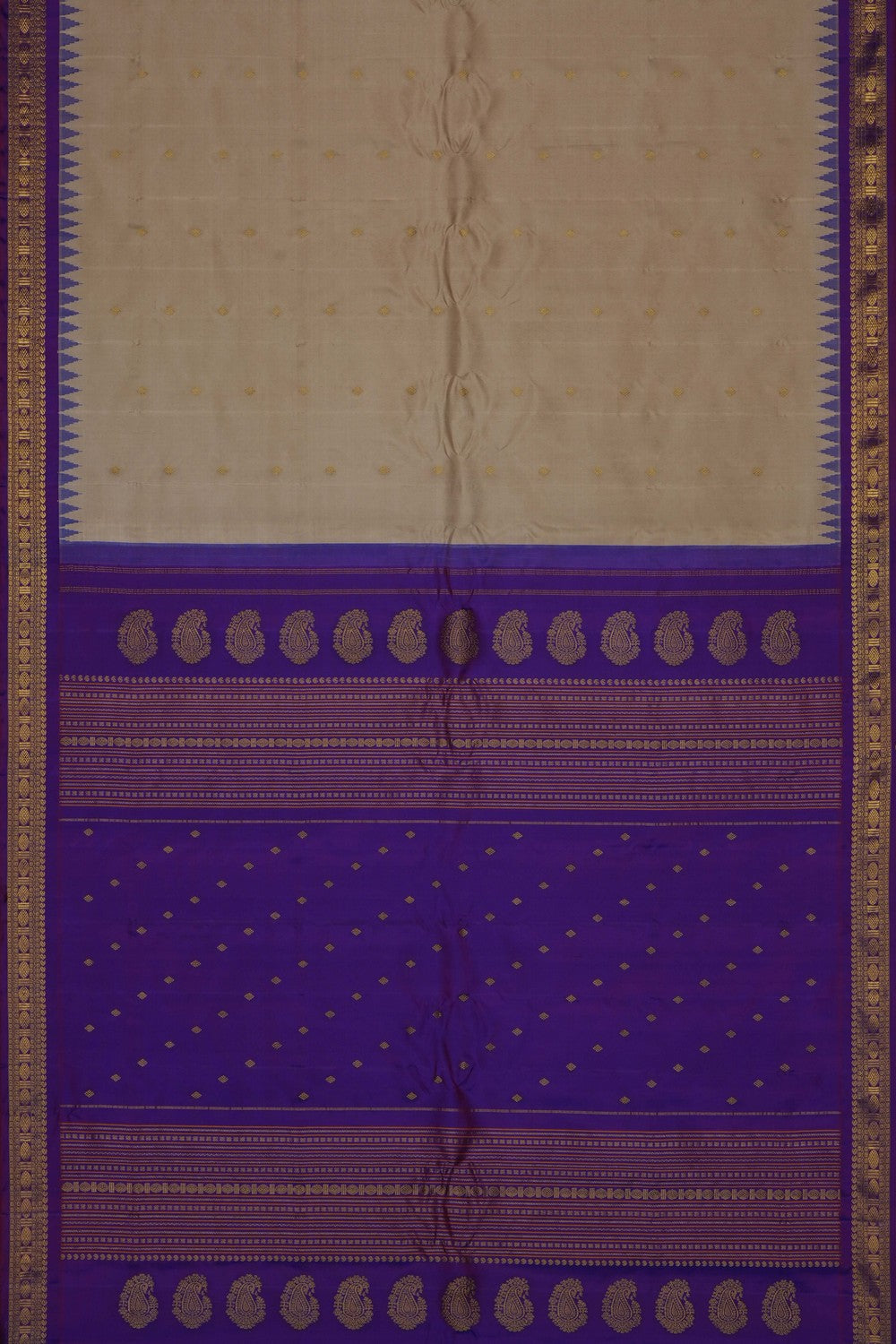 Image of A Classy Beige Gadwal Silk Saree