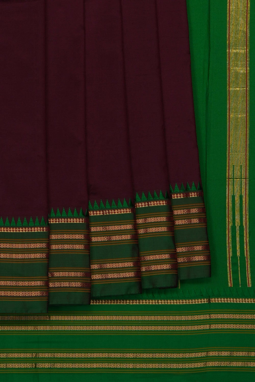 Image of Brown Narayanpet Silk Saree