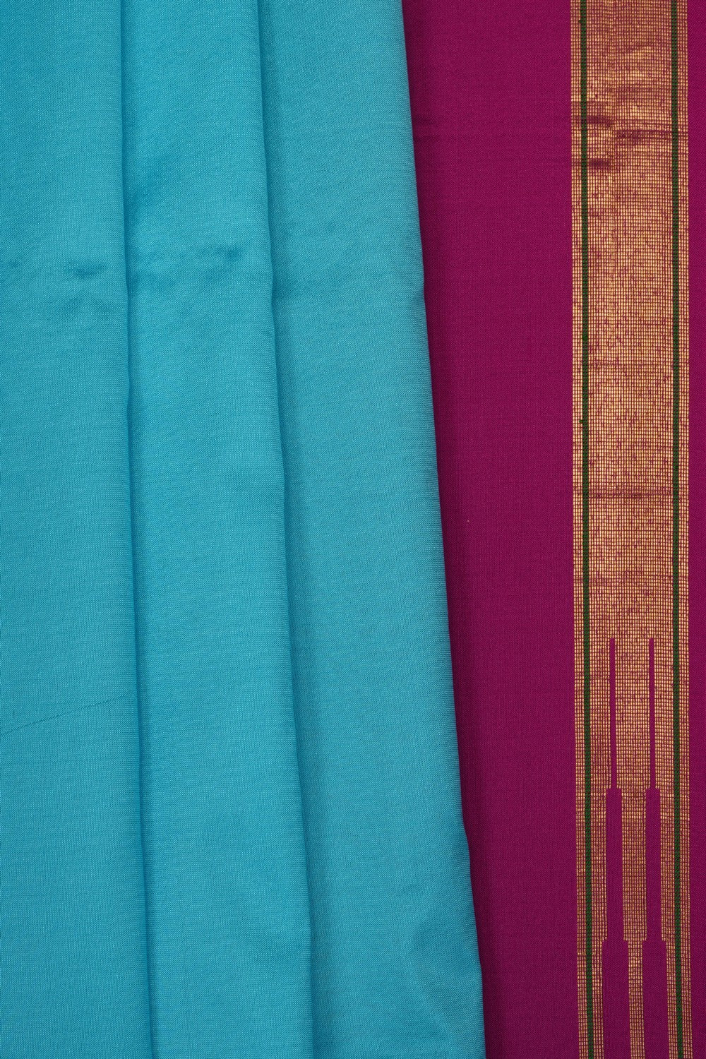 Image of Pastel Blue Narayanpet Silk Saree