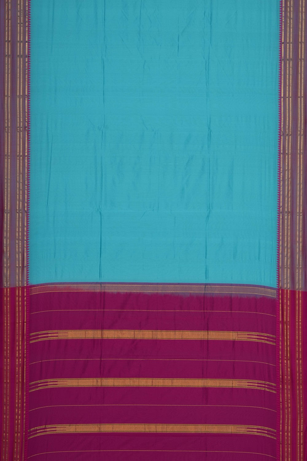 Image of Pastel Blue Narayanpet Silk Saree