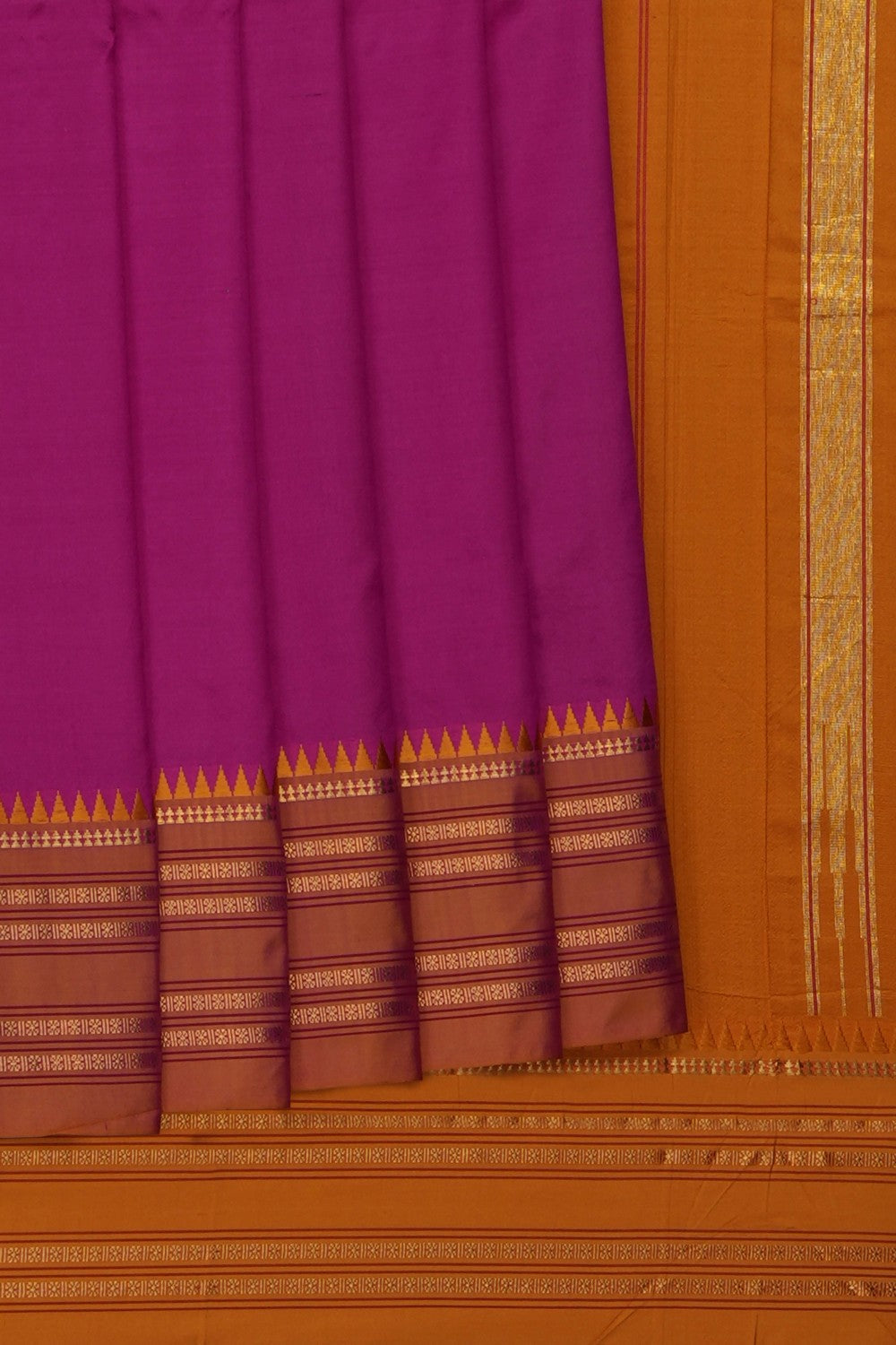 Image of Magenta Narayanpet Silk Saree