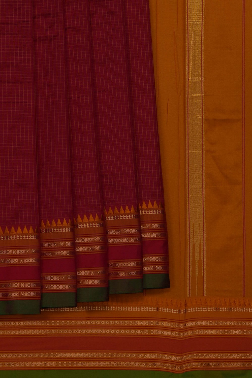 Image of Red Narayanpet Silk Saree