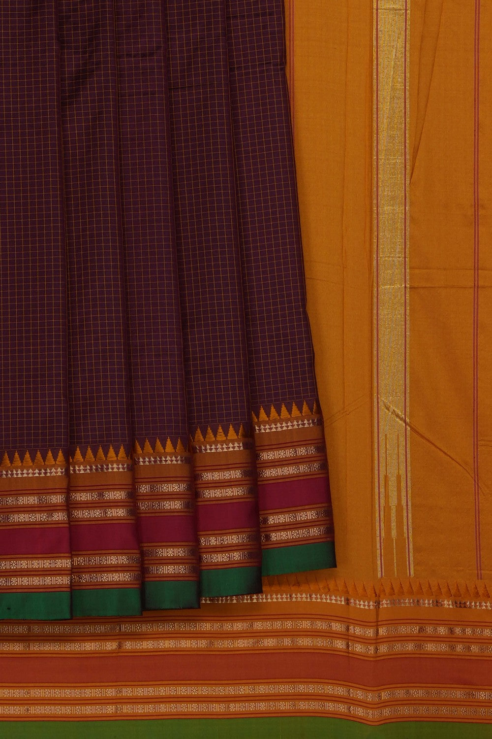 Image of Brown Narayanpet Silk Saree