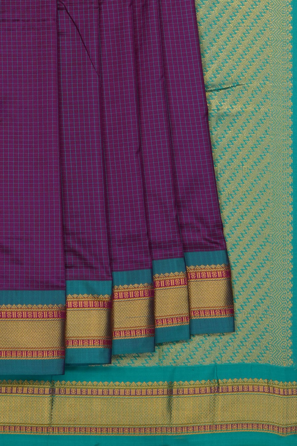 Image of Purple Narayanpet Silk Saree