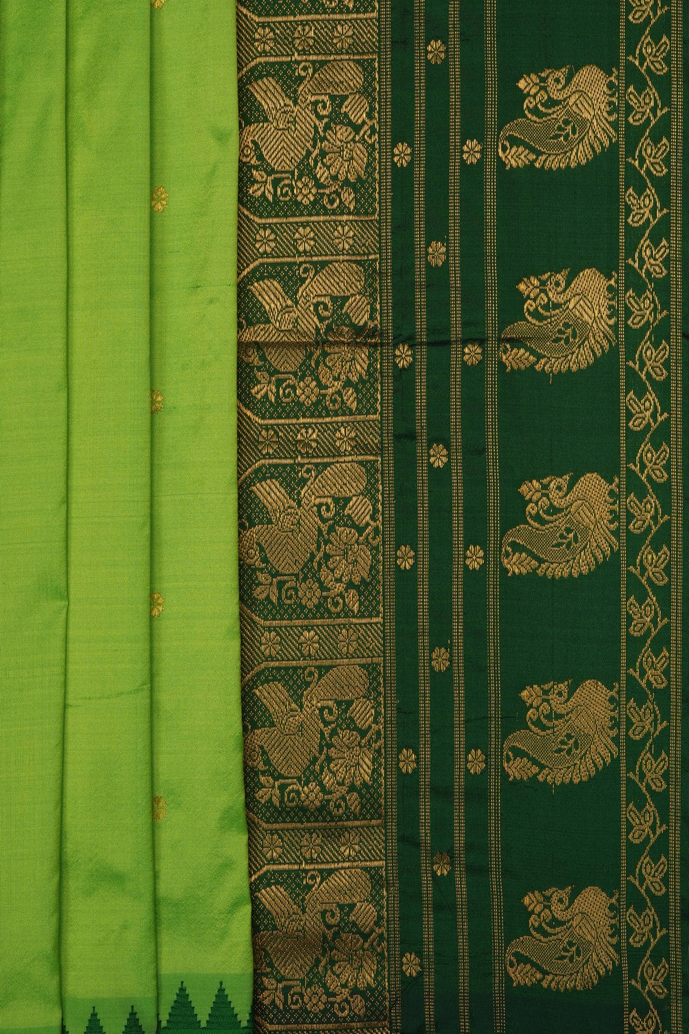 Image of Mint-Green Narayanpet Silk Saree