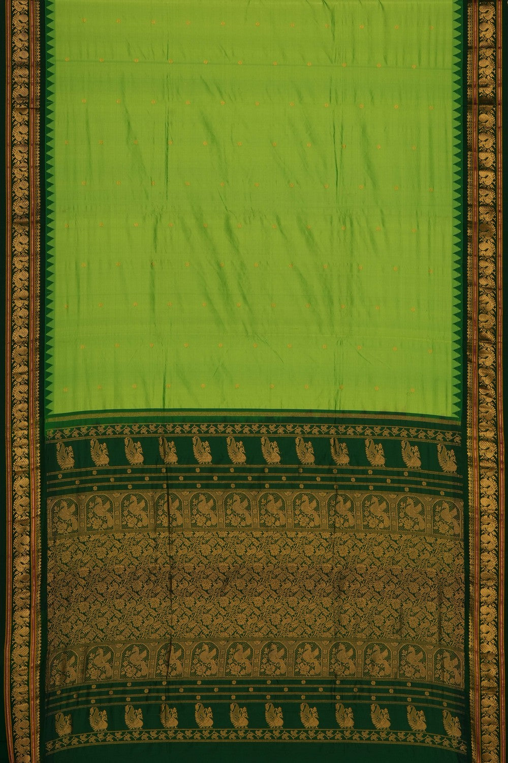 Image of Mint-Green Narayanpet Silk Saree