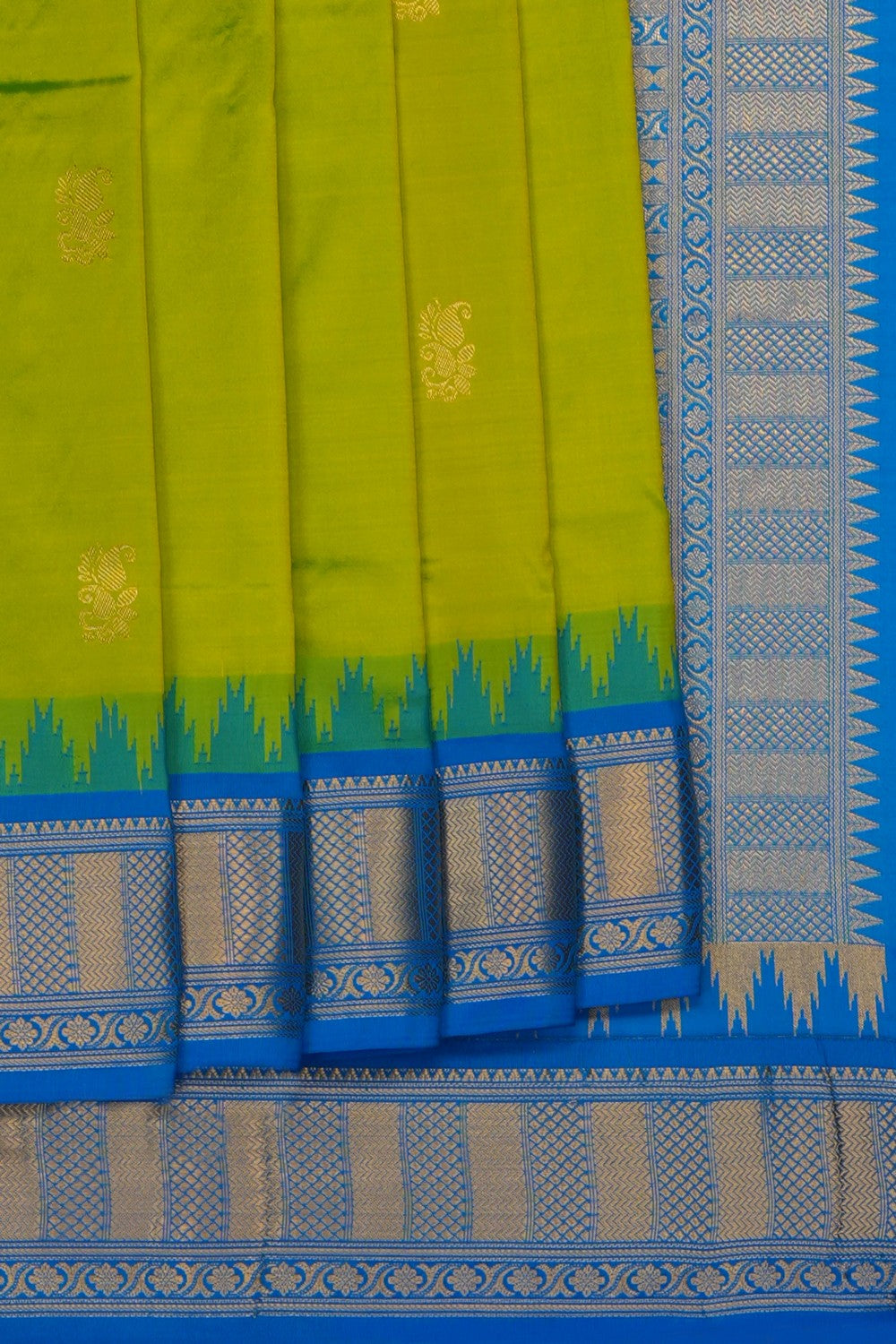 Image of Mint Green Narayanpet Silk Saree