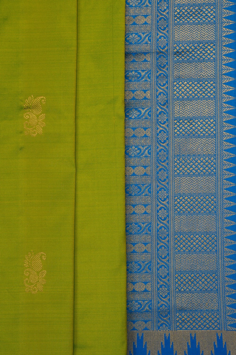 Image of Mint Green Narayanpet Silk Saree