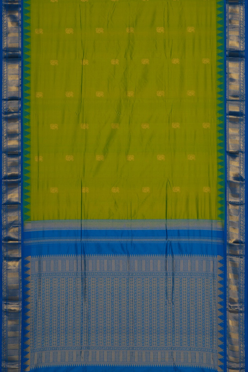 Image of Mint Green Narayanpet Silk Saree