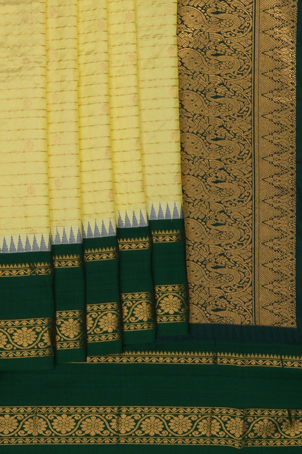 Image of Meadow Light Green Narayanpet Silk Saree