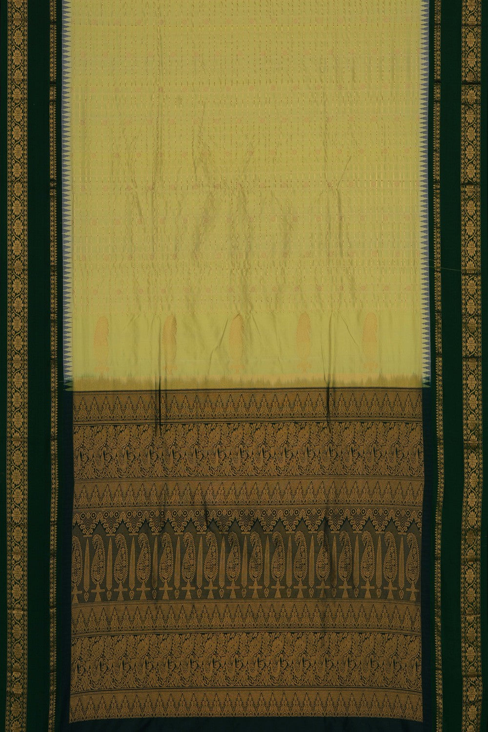 Image of Meadow Light Green Narayanpet Silk Saree
