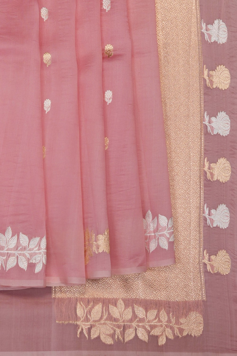 Image of Pink Banarasi Kora Saree