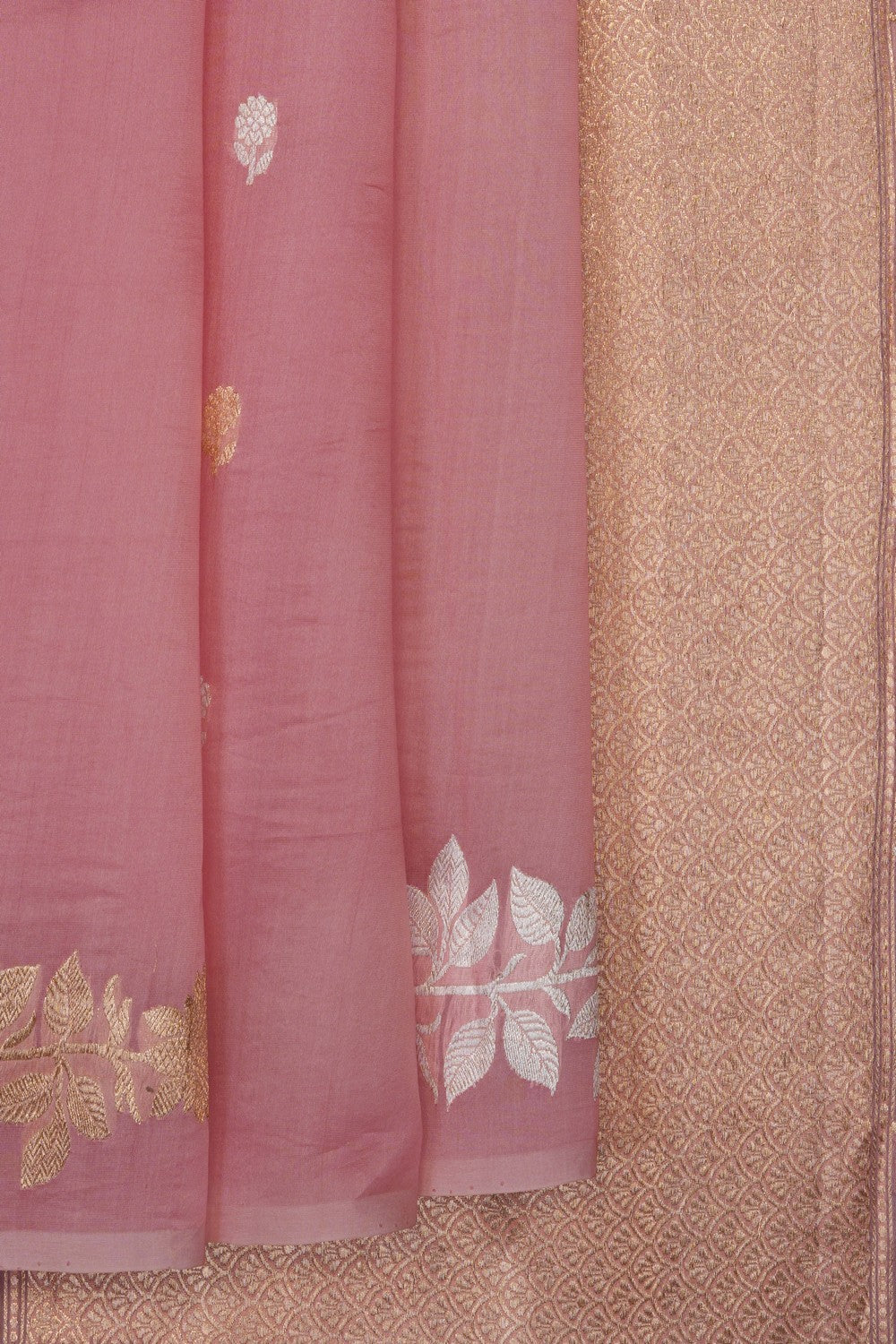 Image of Pink Banarasi Kora Saree