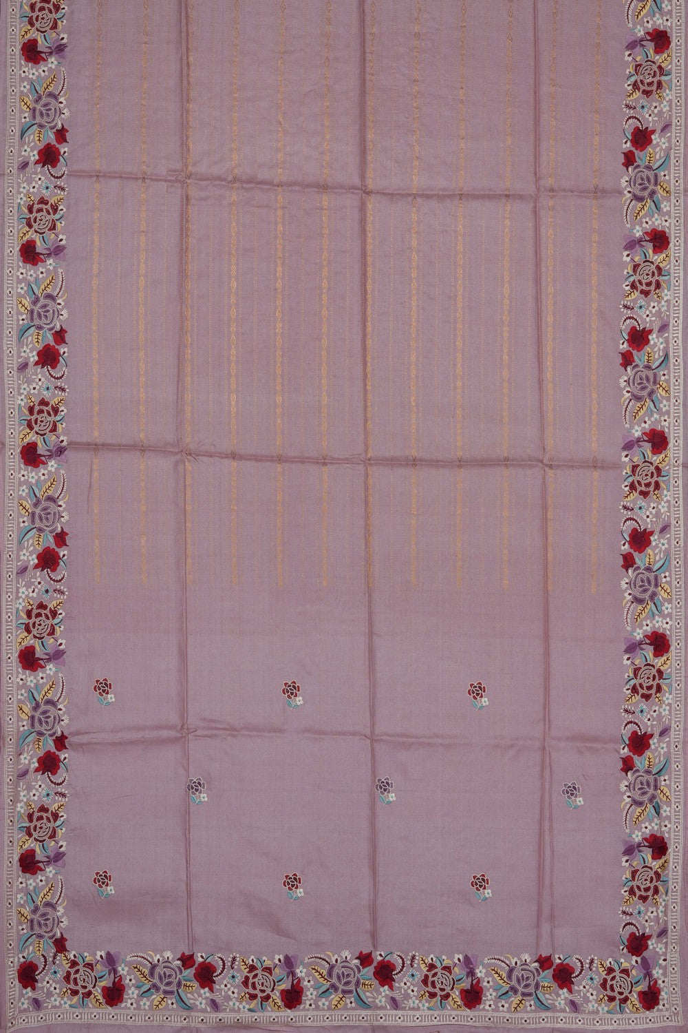 Image of Lilac-Pink Tussar Silk Saree