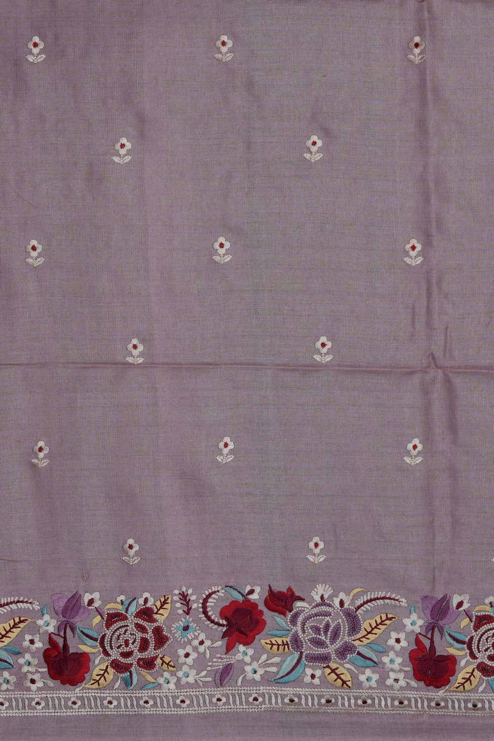 Image of Lilac-Pink Tussar Silk Saree
