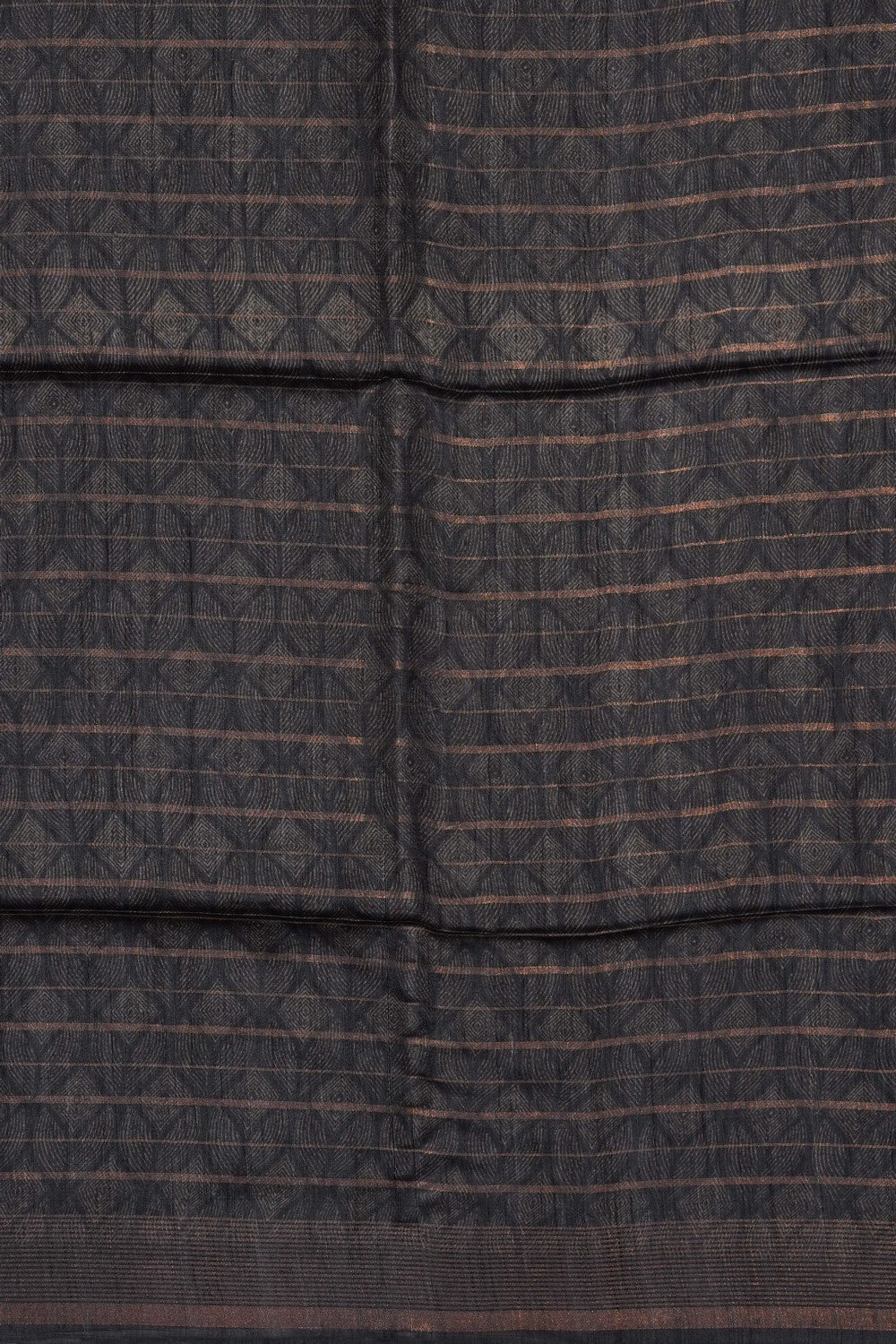 Image of Grey Tussar Silk Saree