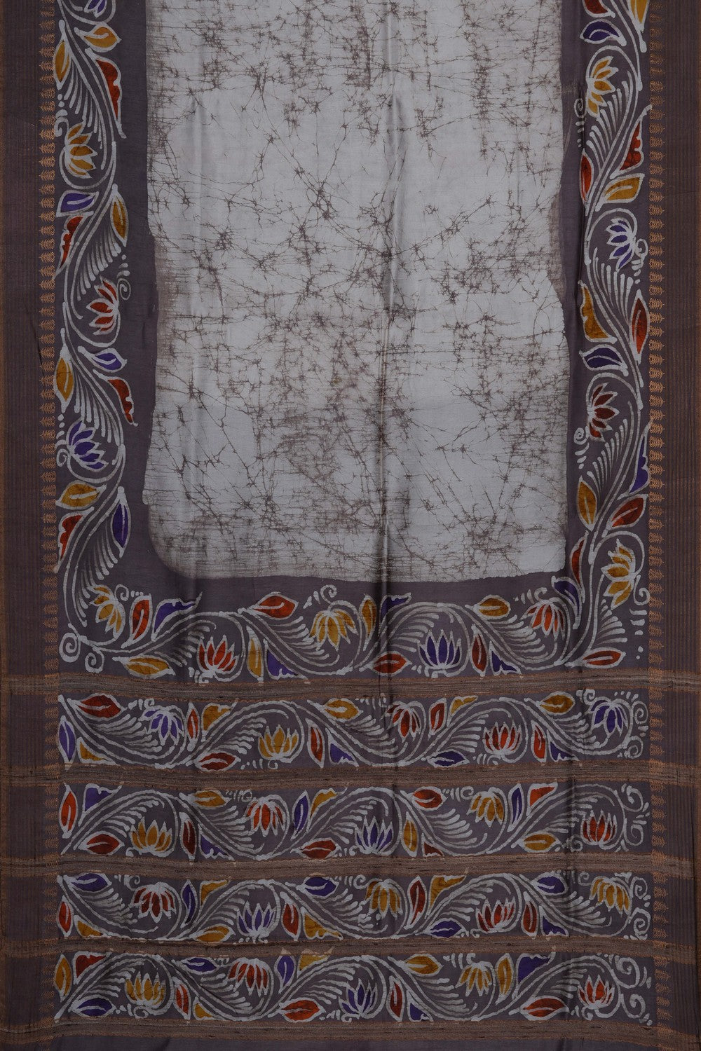 Image of Off-White Desi Tussar Silk Saree
