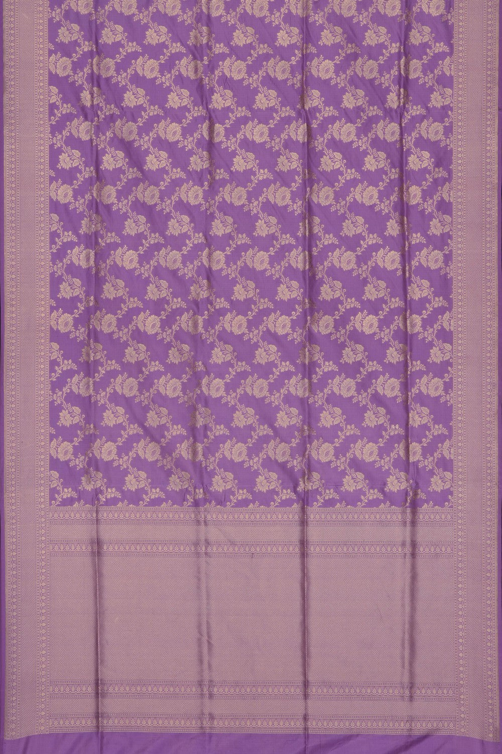 Image of Purple Banarasi Brocade Silk Saree