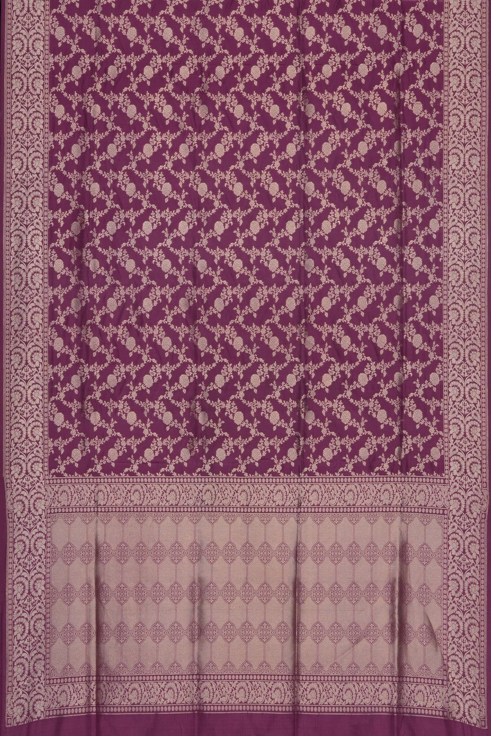 Image of Lilac Purple Banarasi Brocade Silk Saree