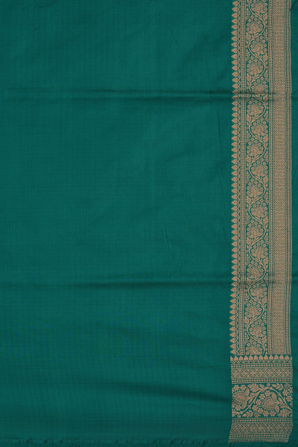 Image of Teal-Green Banarasi Brocade Silk Saree