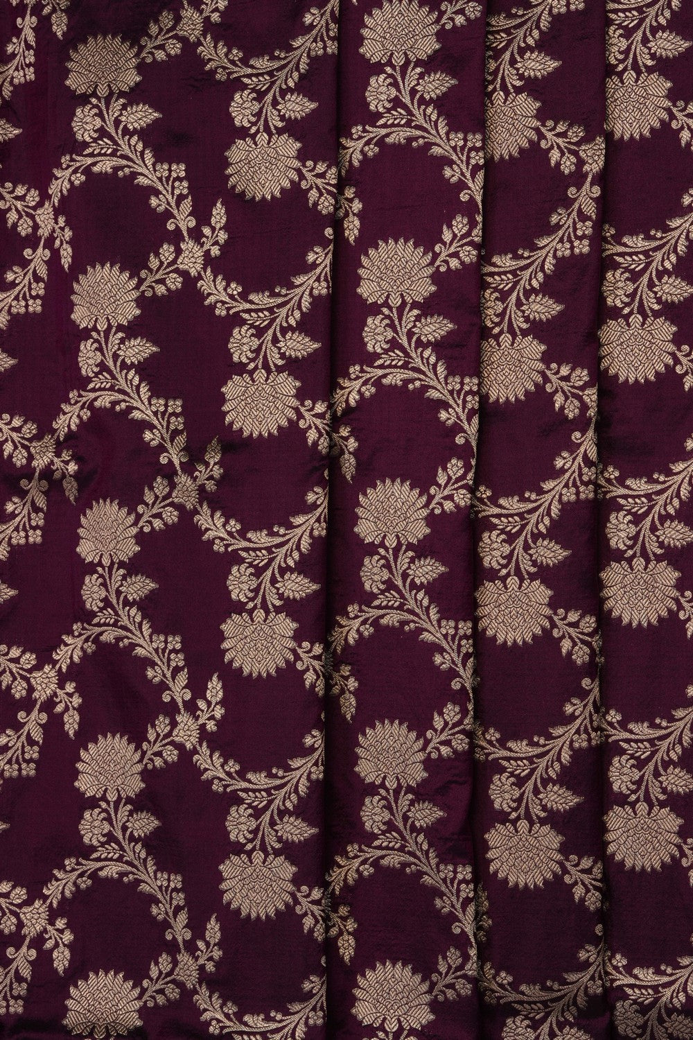 Image of Violet Banarasi Brocade Silk Saree