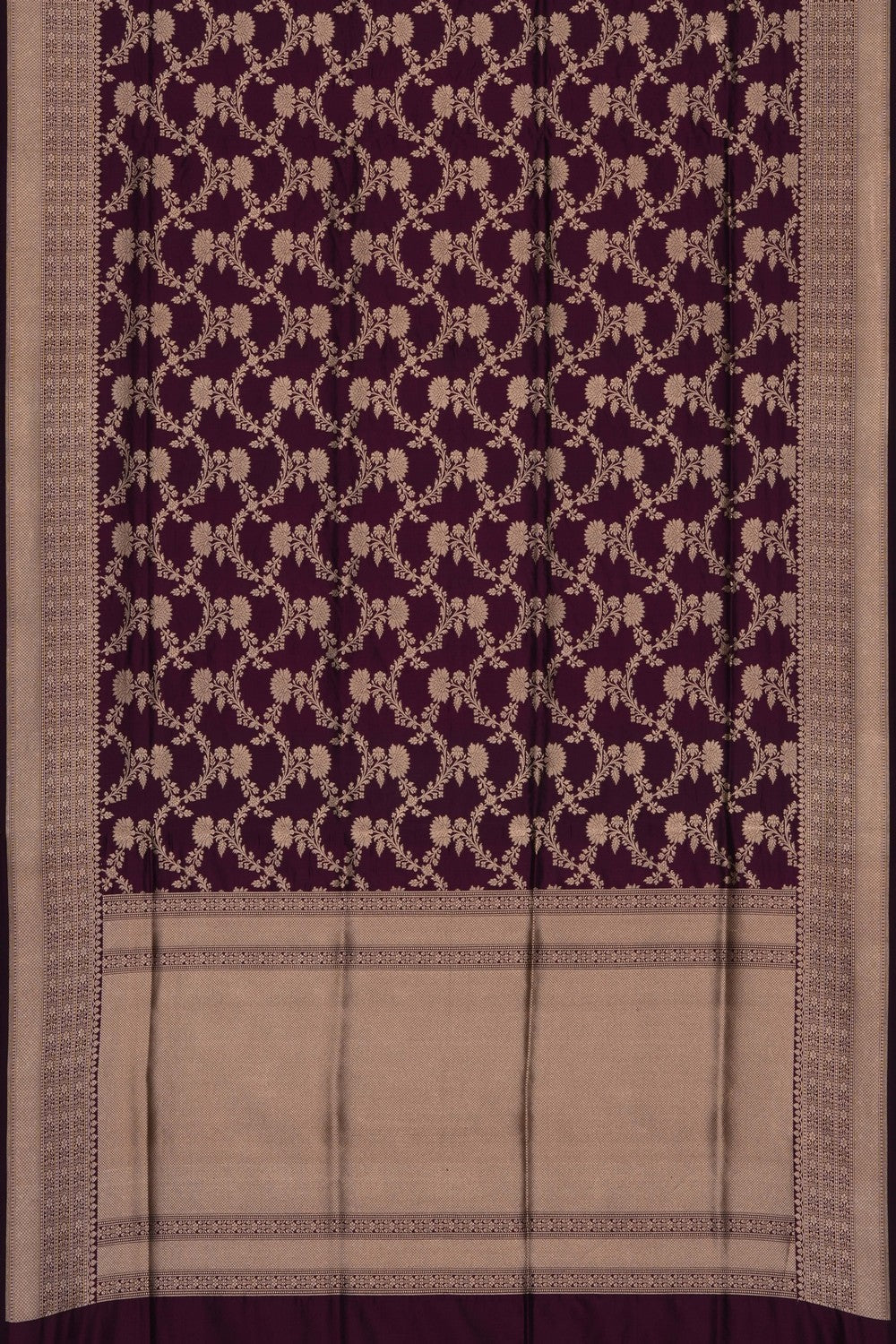 Image of Violet Banarasi Brocade Silk Saree