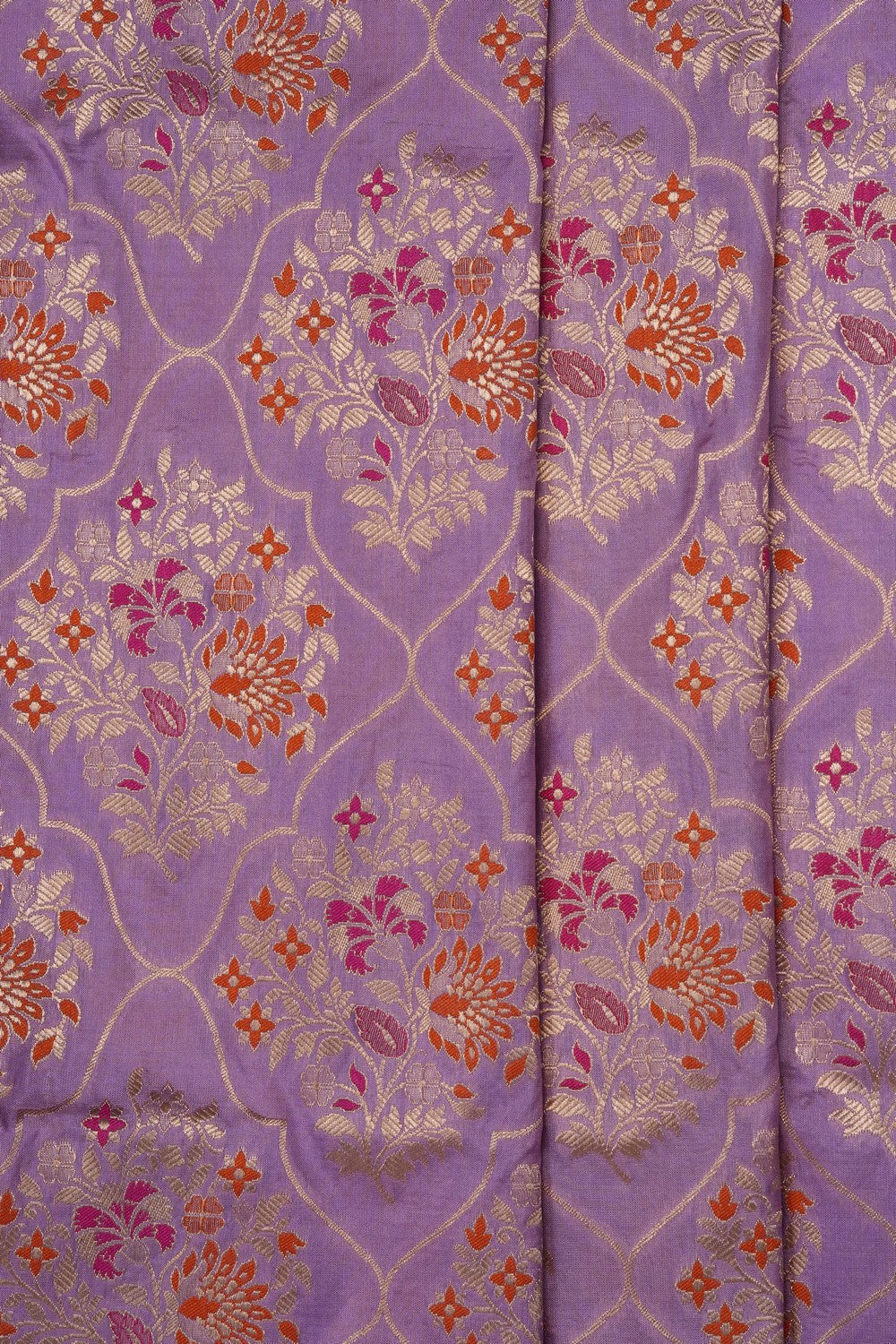 Image of Mauve Purple Banarasi Brocade Silk Saree