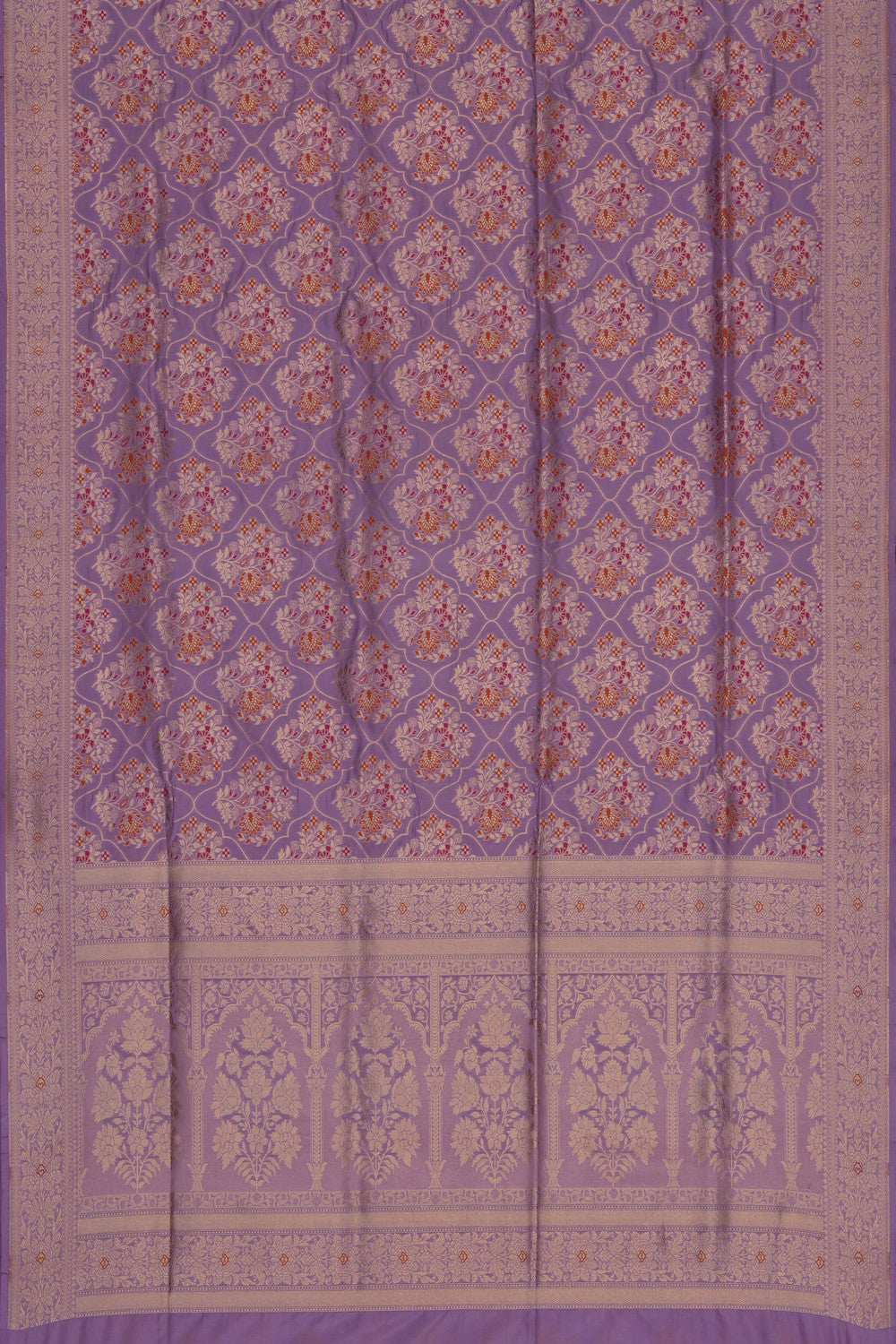 Image of Mauve Purple Banarasi Brocade Silk Saree