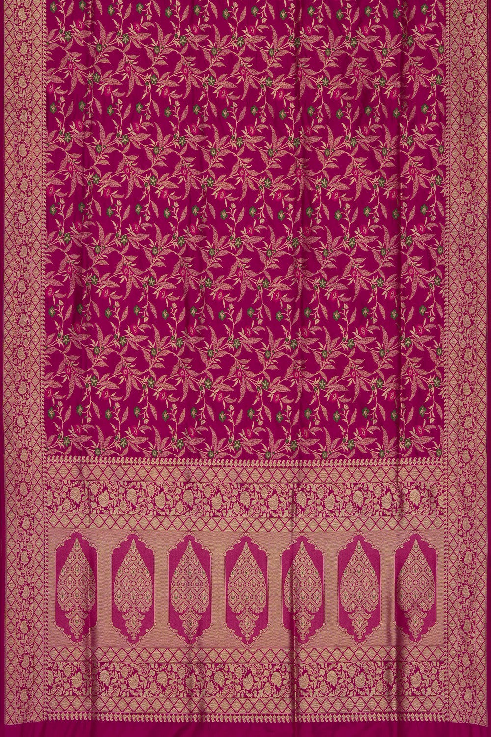 Image of Rose Pink Banarasi Brocade Silk Saree