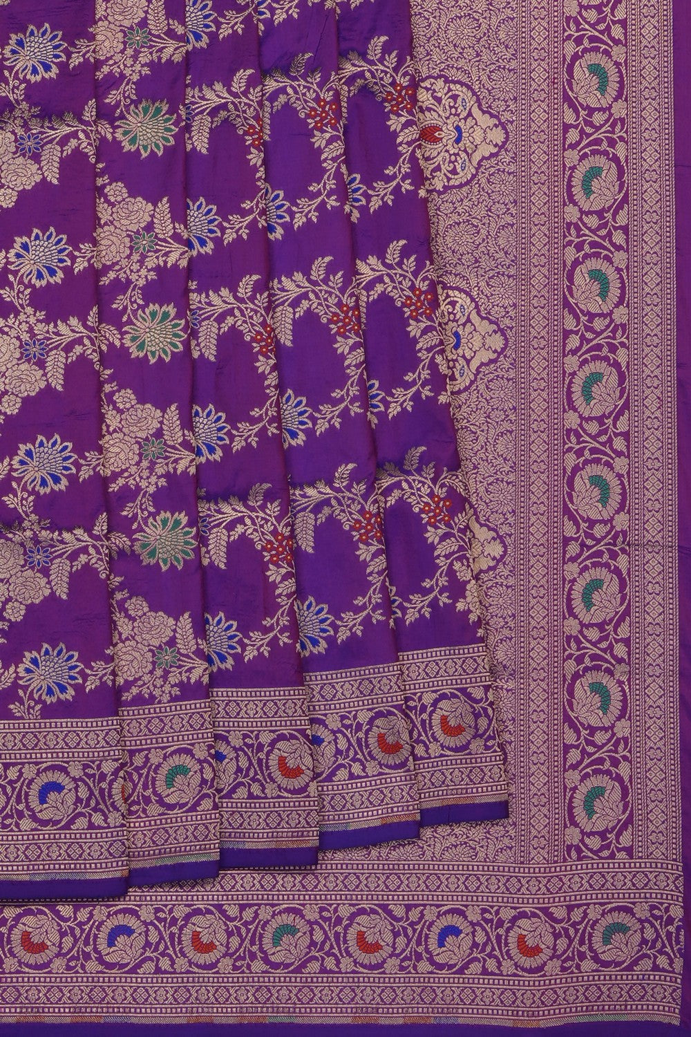 Image of Orchid-Purple Banarasi Brocade Silk Saree