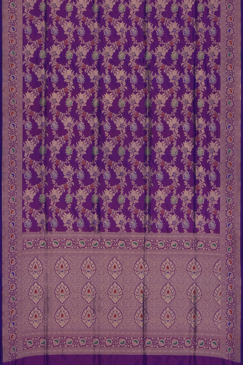 Image of Orchid-Purple Banarasi Brocade Silk Saree