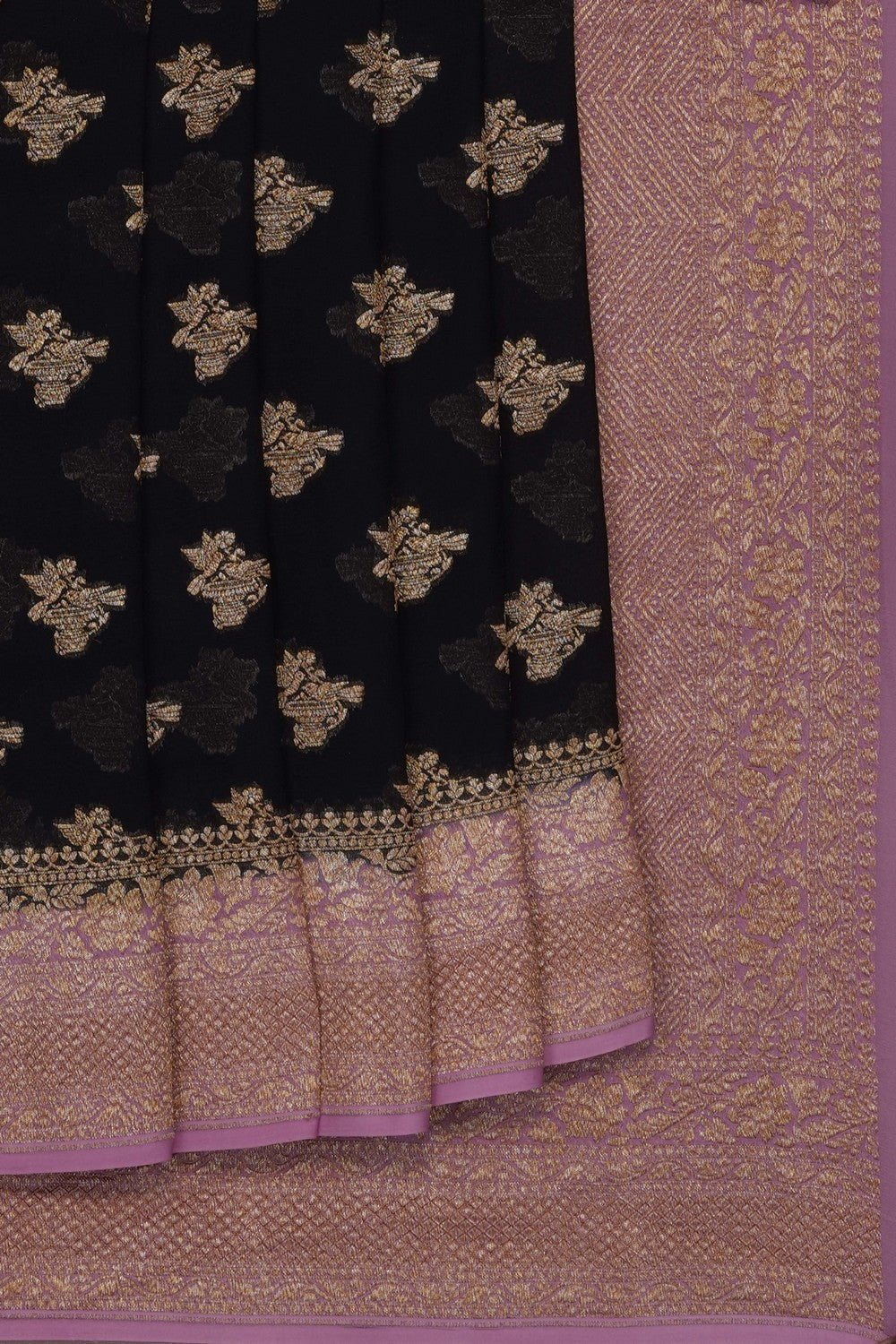 Image of Black Banarasi Georgette Saree