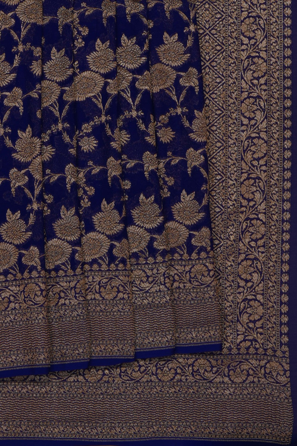 Image of Royal Purple Banarasi Georgette Saree