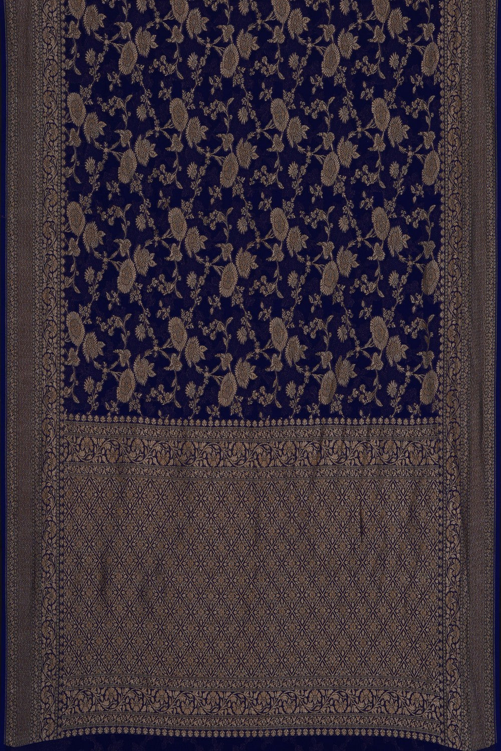 Image of Royal Purple Banarasi Georgette Saree