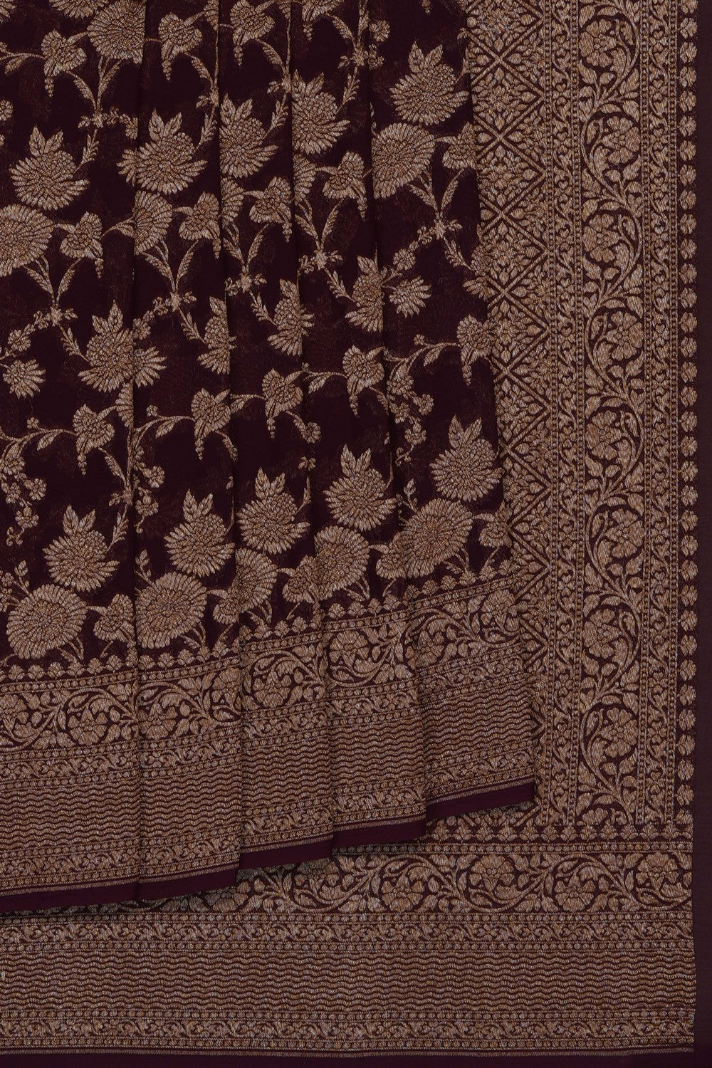 Image of Brown Banarasi Georgette Saree