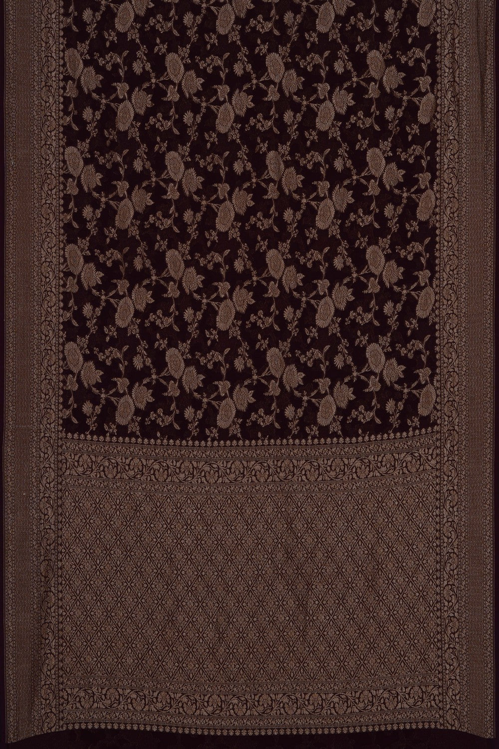 Image of Brown Banarasi Georgette Saree