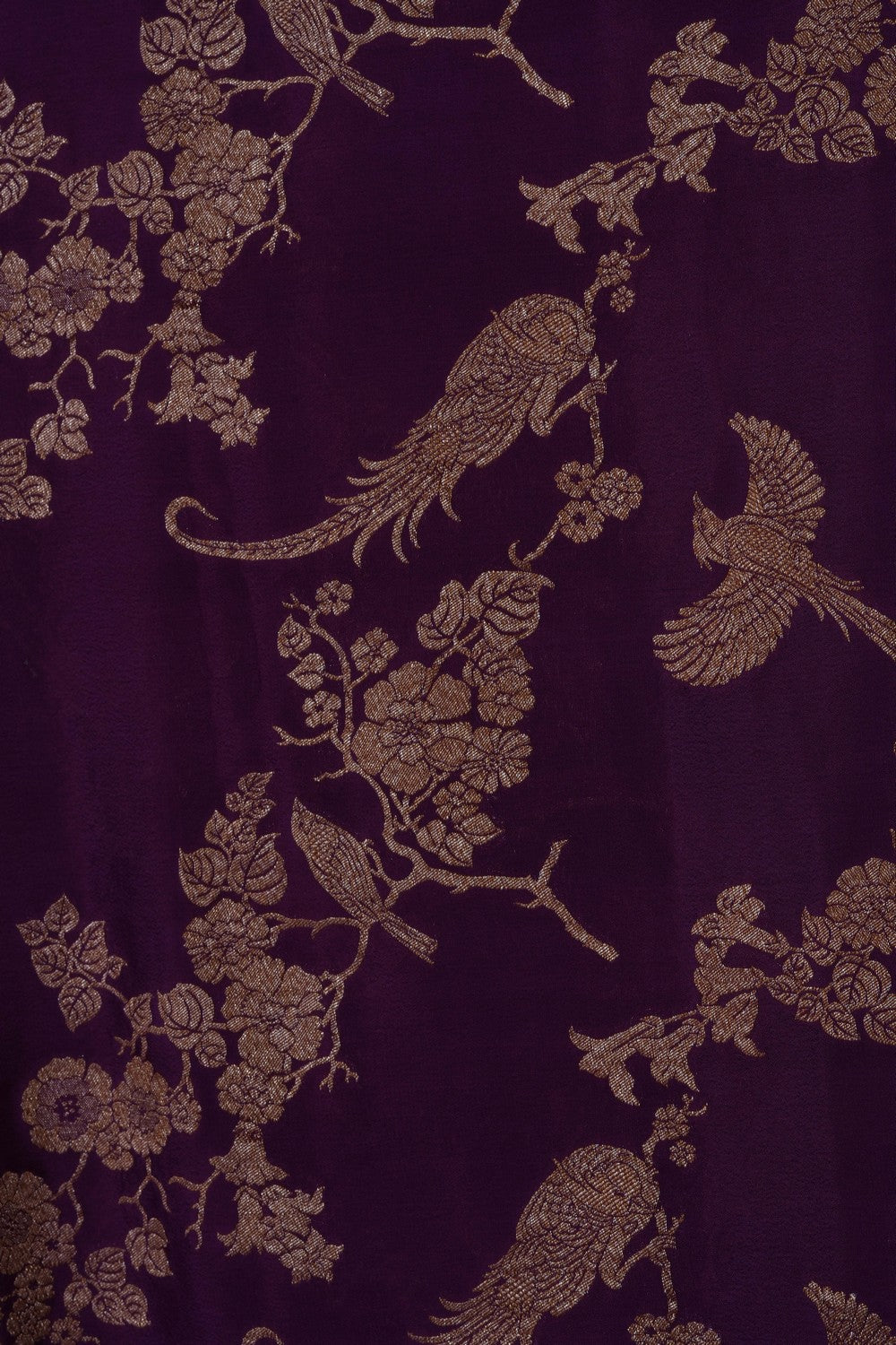 Image of Royal Purple Banarasi Crepe Saree