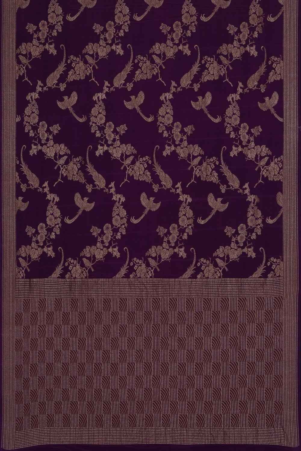 Image of Royal Purple Banarasi Crepe Saree
